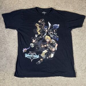Rare Kingdom Hearts Birth by Sleep Graphic T-Shirt Black Size XL Disney Game Tee